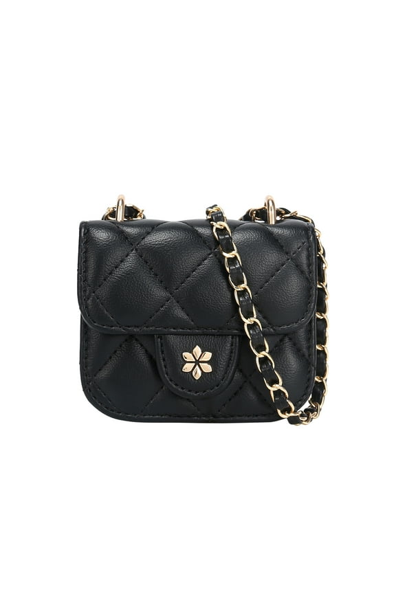 Dasiy Rose Unisex Vegan leather Quilted Mini Cross Body Bag, Black