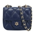 thumbnail image 1 of Daisy Rose Vegan leather Quilted Mini Cross Body Bag, Blue, 1 of 7