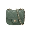 thumbnail image 1 of Quilted Mini Cross Body Bag - PU Vegan leather - Pistachio, 1 of 7