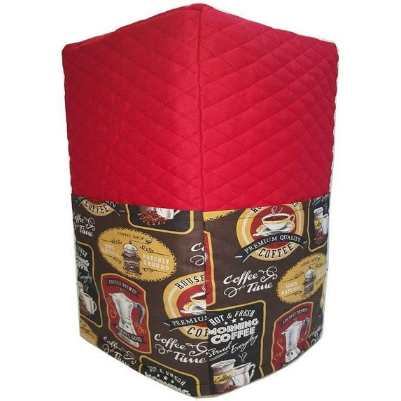 Quilted Morning Coffee Bread Machine Cover by Penny's Needful Things (Red)