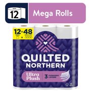 Quilted Northern Ultra Plush 12 Mega Rolls, 3X More Absorbent*, Luxurious Soft Toilet Paper ( 2 Packs )