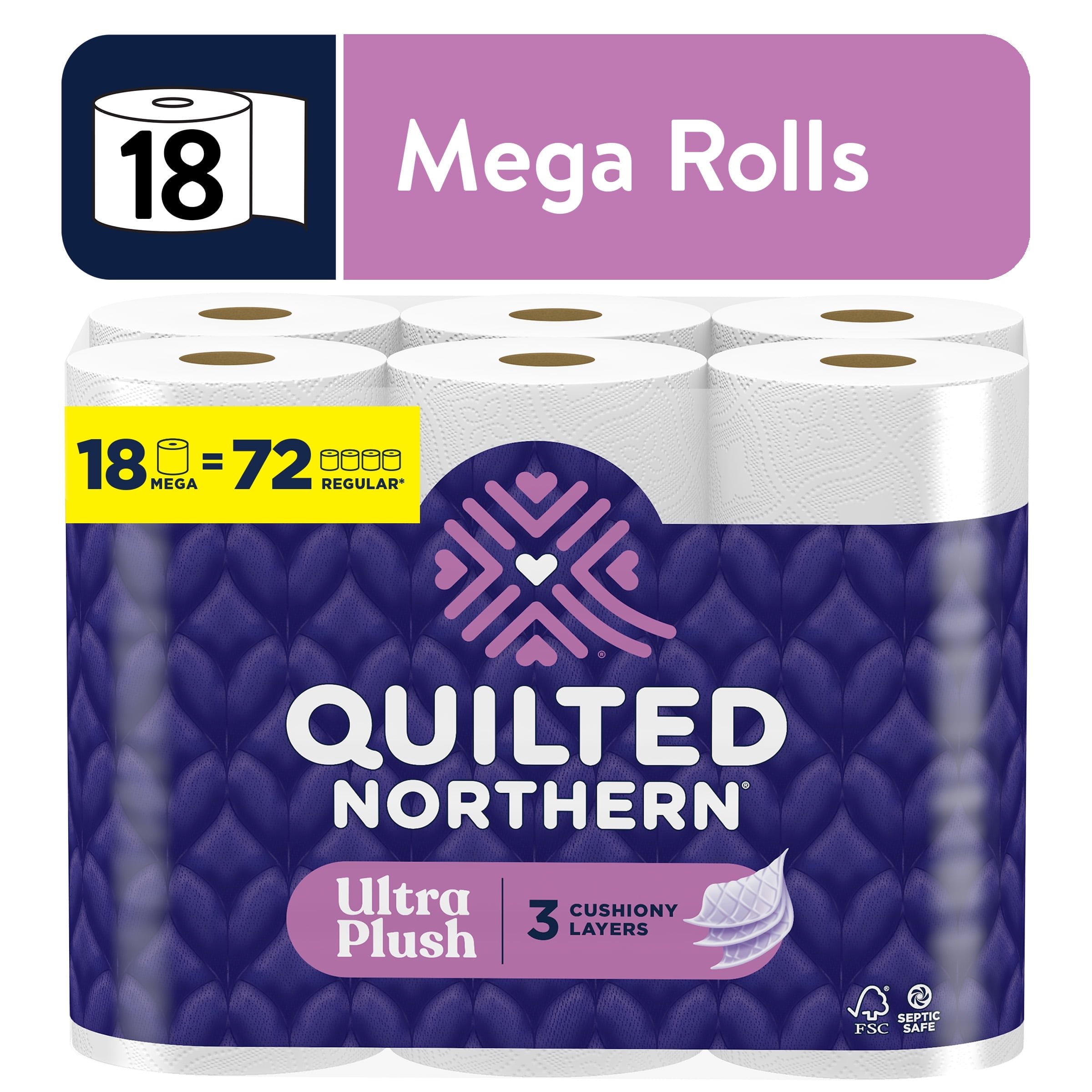 Quilted Northern Ultra Plush 3-Ply Toilet Paper, 18 Mega Rolls