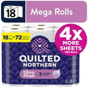 Quilted Northern Ultra Plush 3-Ply Toilet Paper, 18 Mega Rolls, 255 Sheets per Roll
