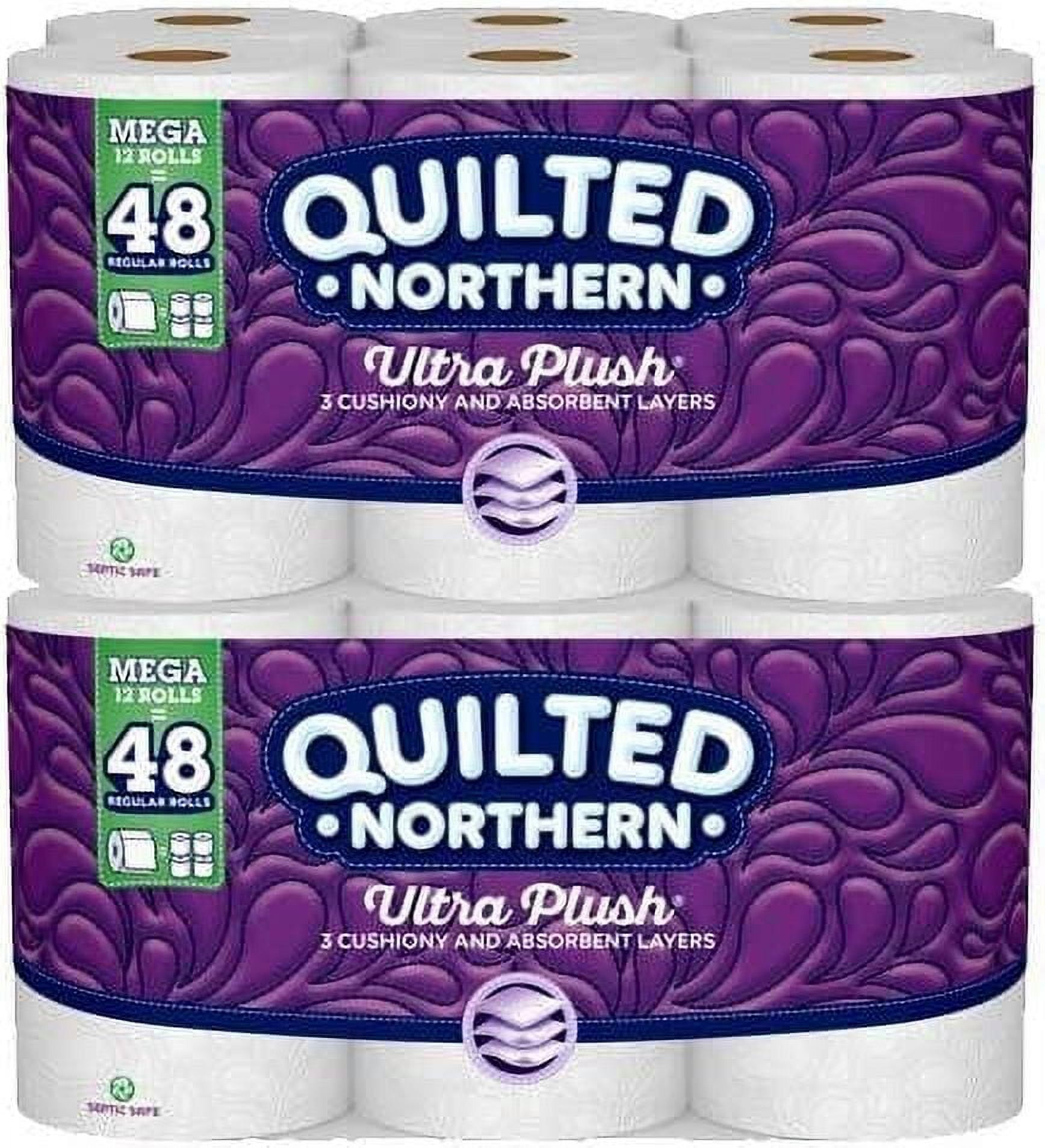 Quilted-Northern Ultra Plush Large Three-Ply Jumbo Bath Tissue, 12 Mega Rolls Toilet Paper, Pack ...