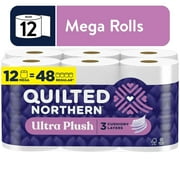 Quilted Northern Ultra Plush 12 Mega Rolls, 3X More Absorbent*, 3-Ply Toilet Paper - 2 Packs 24 Rolls Total