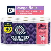 Quilted Northern Ultra Plush Toilet Paper with Sweet Lilac & Vanilla Scented Tube, 12 Mega Rolls