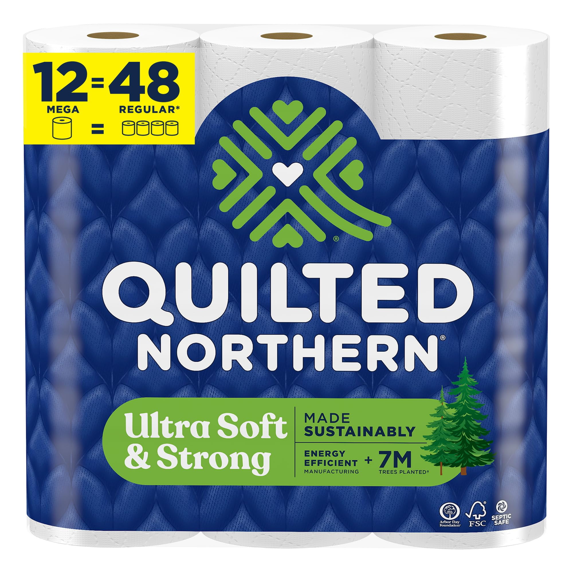 Quilted Northern Ultra Soft OIF8 & Strong Toilet Paper, 12 Mega Rolls ...
