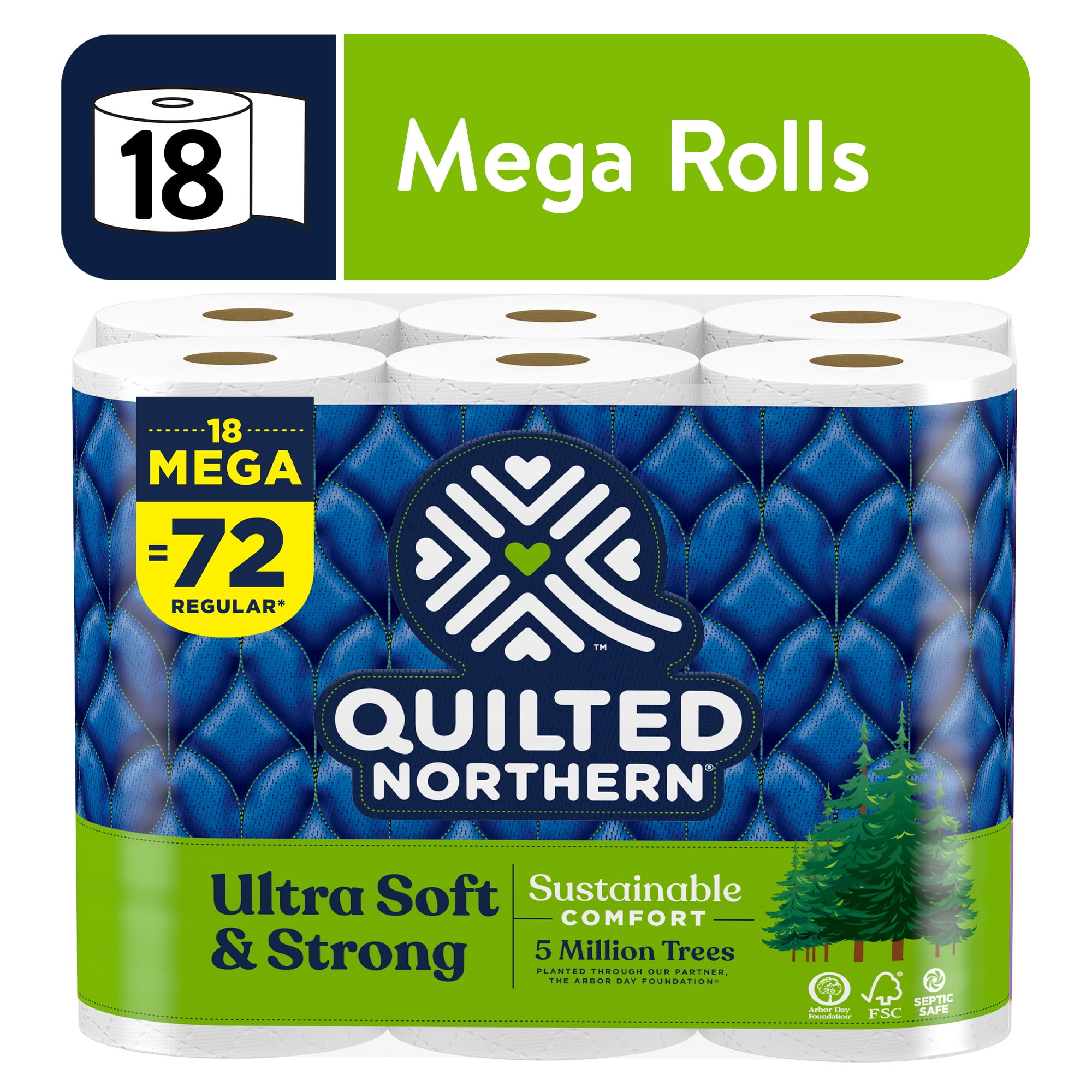 Quilted Northern Ultra Soft & Strong 18 Mega Rolls, 5X Stronger