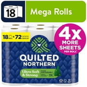 Quilted Northern Ultra Soft & Strong 2-Ply Toilet Paper, 18 Mega Rolls, 295 Sheets per Roll