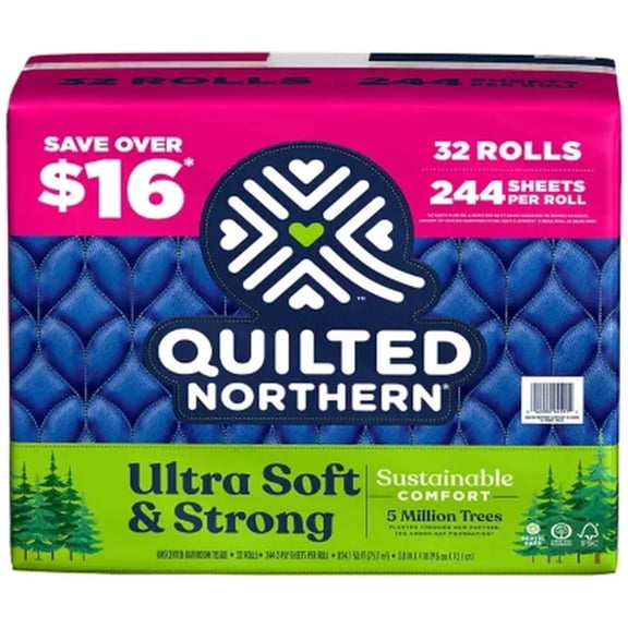 Quilted Northern Ultra Soft  Strong 2-Ply Toilet Paper, Septic Safe (244 Sheets/Roll, 32 Rolls)