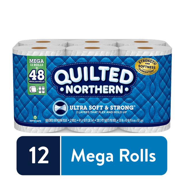Quilted Northern Ultra Soft & Strong Toilet Paper, 12 Mega Rolls (= 48 Regular Rolls)