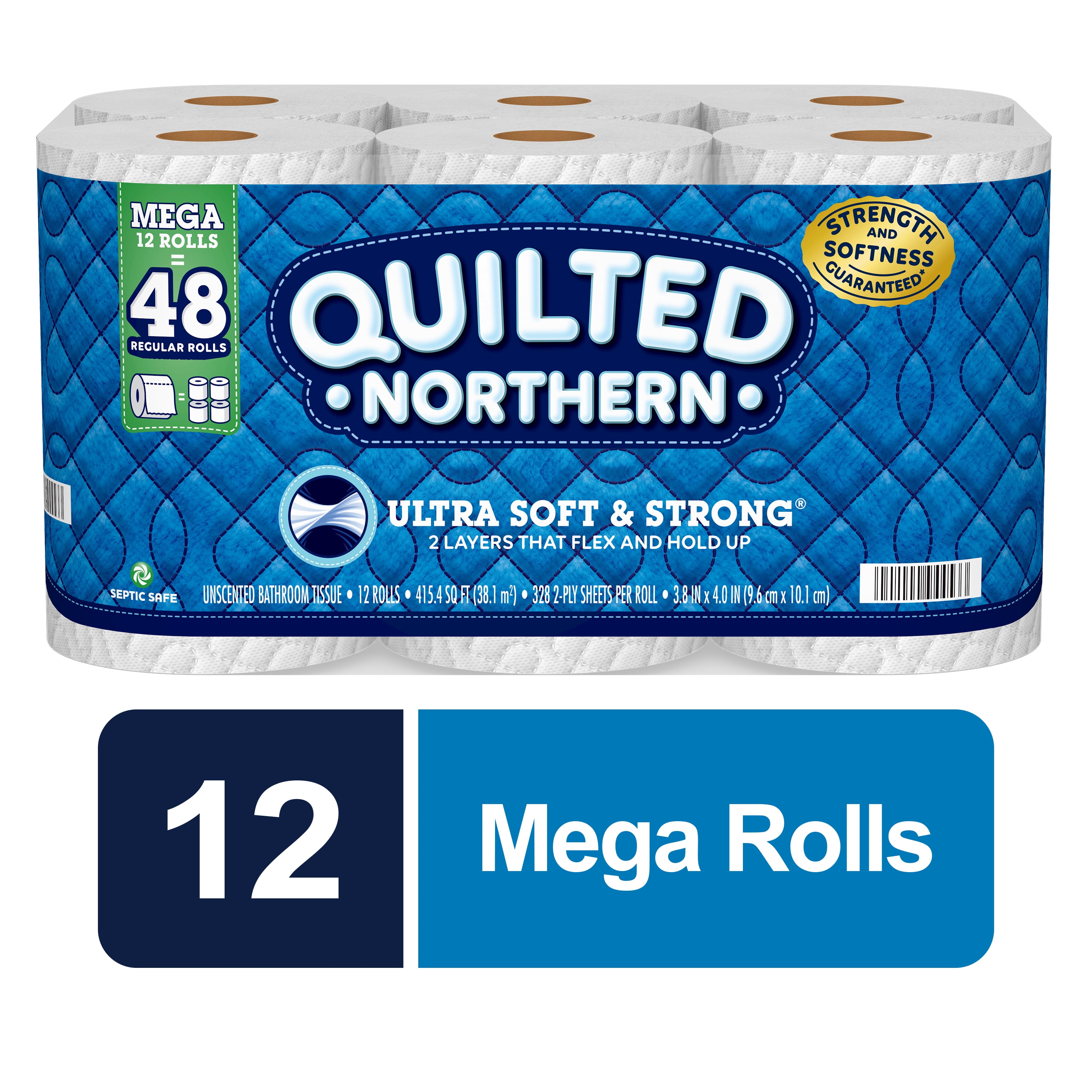 Quilted Northern Ultra Soft & Strong Toilet Paper, 12 Mega Rolls