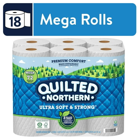 Quilted Northern Ultra Soft & Strong Toilet Paper, 18 Mega Rolls