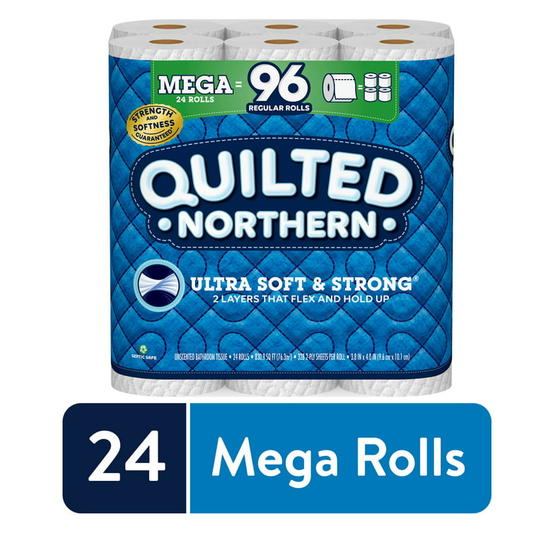 Quilted Northern Ultra Soft and Strong Earth-Friendly Toilet Paper, 24 Mega  Rolls = 96 Regular Rolls, 328 2-Ply Sheets Per Roll Packaging May Vary -  Tissue Paper
