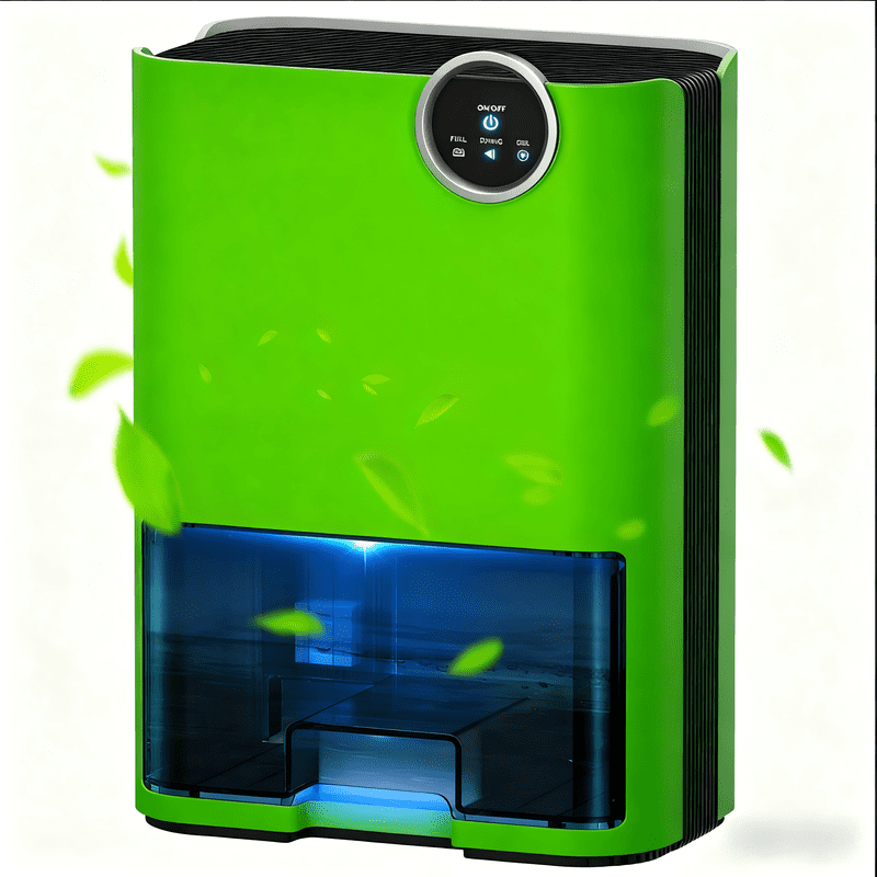 EGEH Dehumidifier for Home, 70-oz Water Tank (500 sq. ft) Mini Dehumidifiers for Bedroom Bathroom with 5 Colors LED Lights, Auto Shut off (Green)