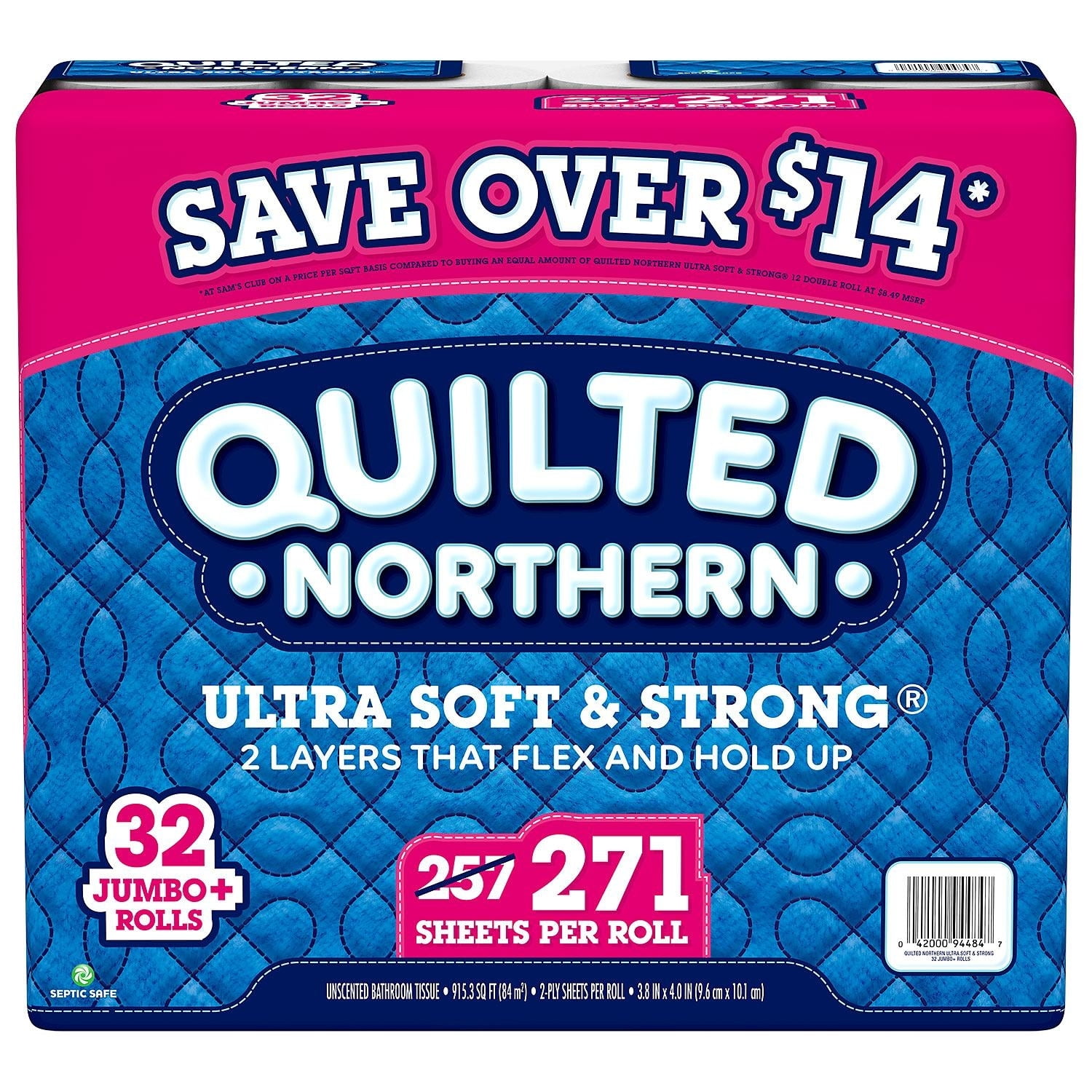 Quilted Northern Ultra Soft and Strong Toilet Paper, 2-Ply, 32 Ct, 271 ...