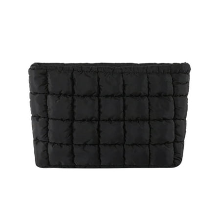 Quilted Nylon Cosmetic Bag Small Travel Makeup Organizer, Fashionable Zippered Toiletry Pouch for Daily Essentials, Gift for Women on Mother’s Day, Birthday & Holiday