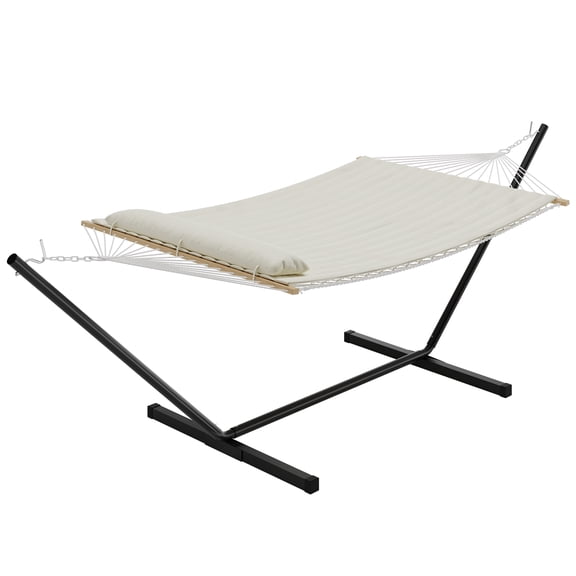 Quilted Outdoor Hammock with Spreader Bars - Heavy-Duty 450-Pound Capacity Double Hammock for Outside - Mountainsid