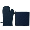 thumbnail image 1 of Quilted Oven Mitt & Potholder Set, Navy, 1 of 1