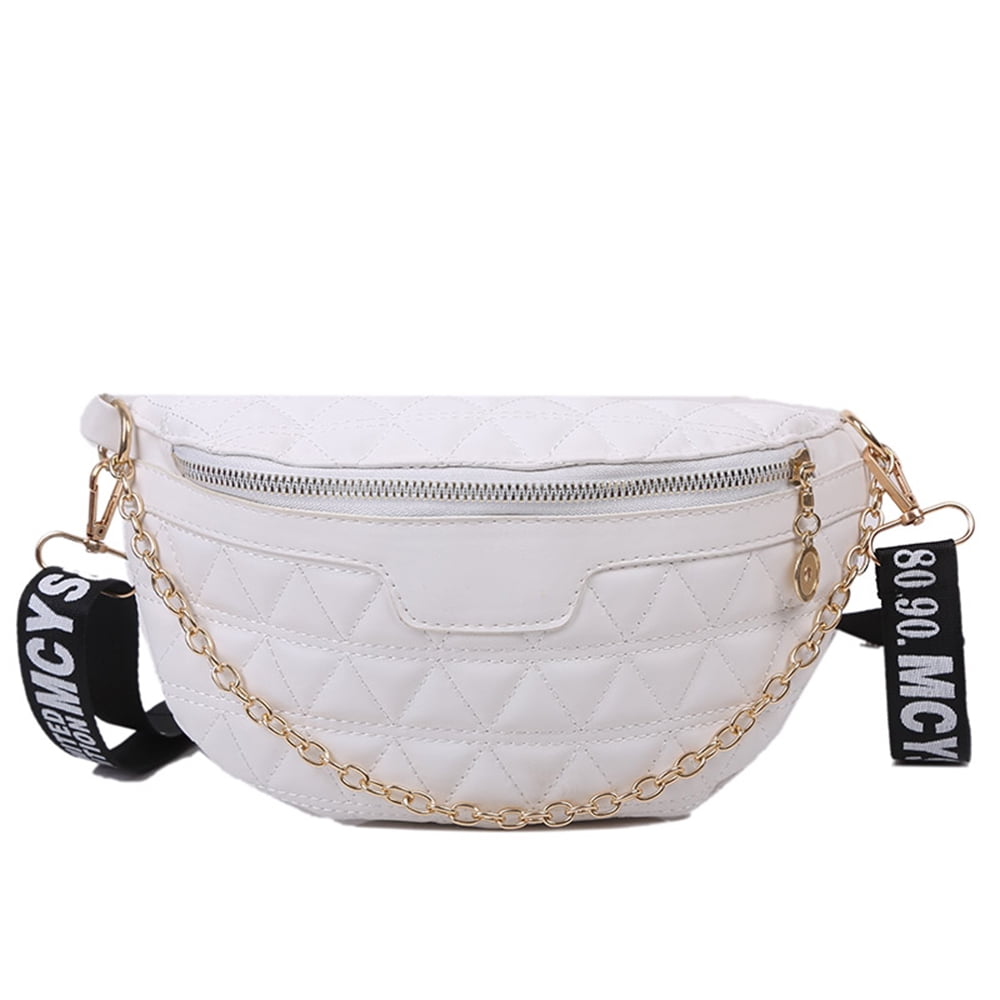 Quilted PU Leather Fanny Pack Crossbody Bags for Women Waist Bag Fashion Chest Bags Casual Belt