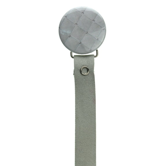Quilted Pacifier Clip with Matching Suede Ribbon