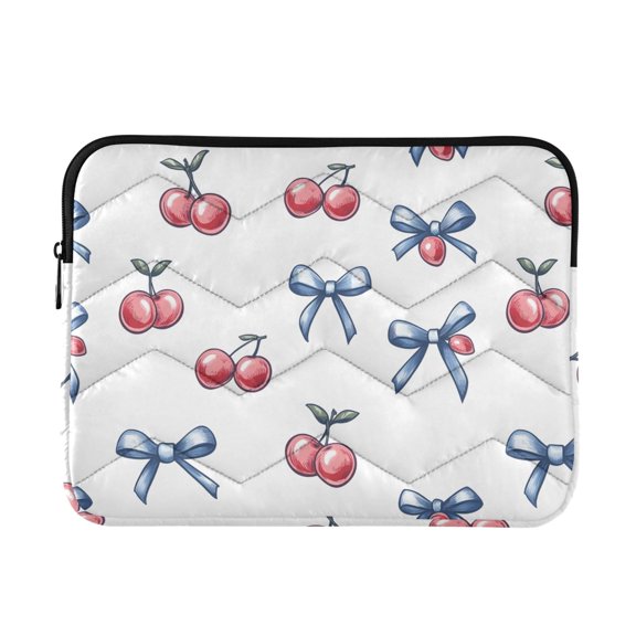 Quilted Padded Cherry Bow Printed Laptop Sleeve Case for 1314 inch