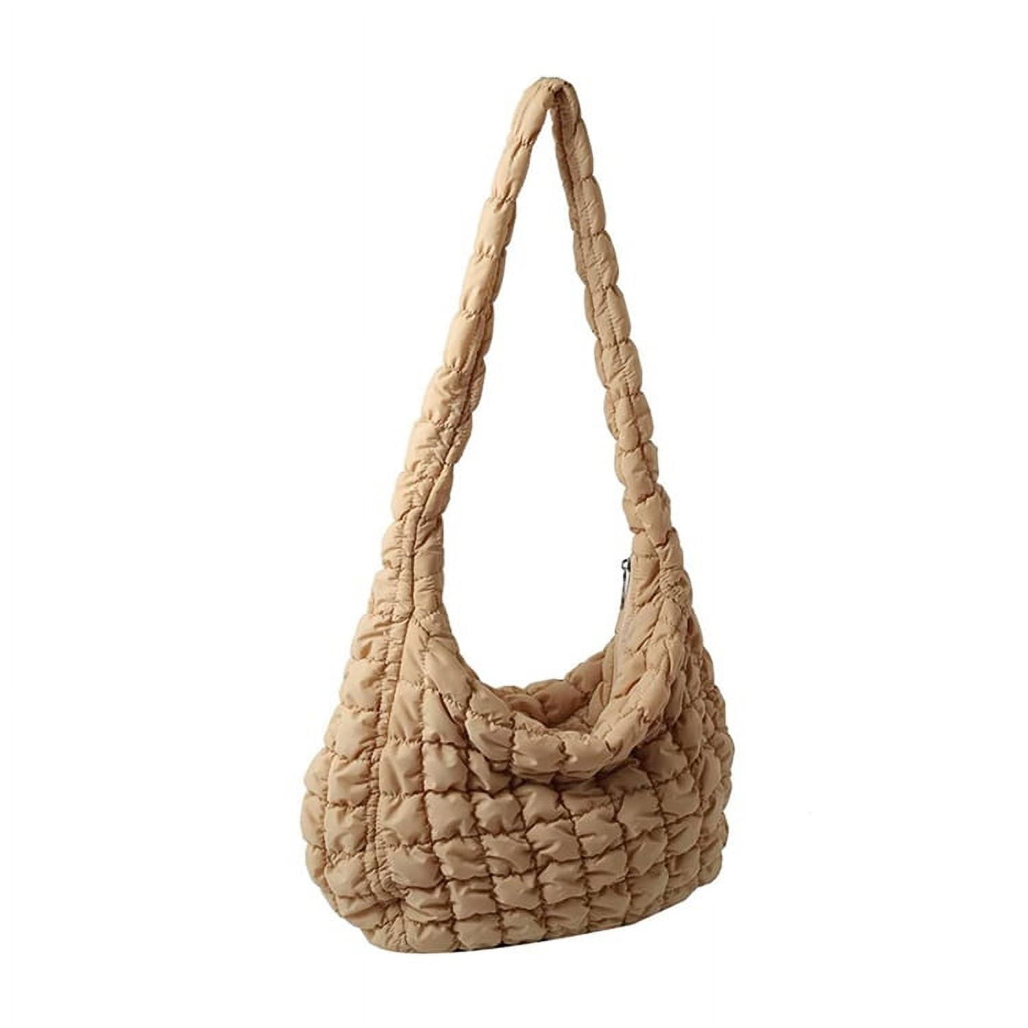 accent rope shoulder bag／khaki quilt THE ZIG ZAG QUILTED CONVERTIBLE SHOULDER BAG - STONE GREY