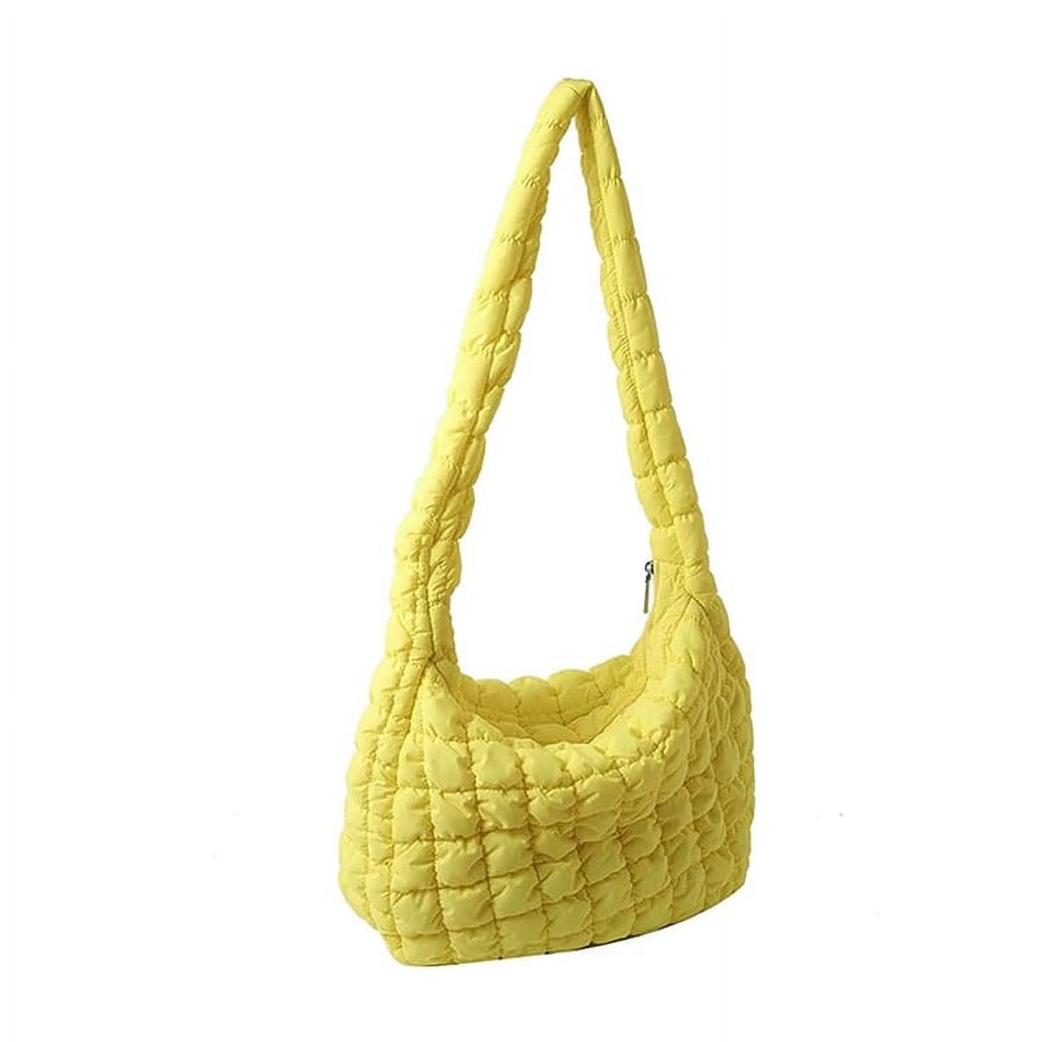 Quilted Padded Crossbody Bag for Women Pleated Bubbles Cloud