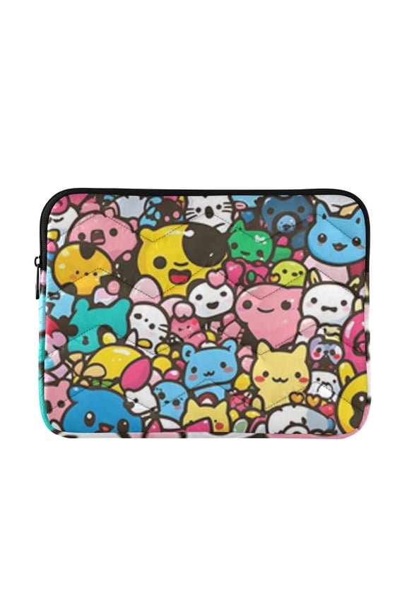 Quilted Padded Cute Cartoon Characters Printed Laptop Sleeve Case for 1314 inch