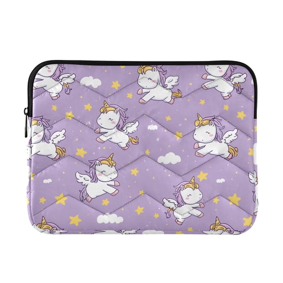 Quilted Padded Cute Unicorn Printed Laptop Sleeve Case for 1314 inch