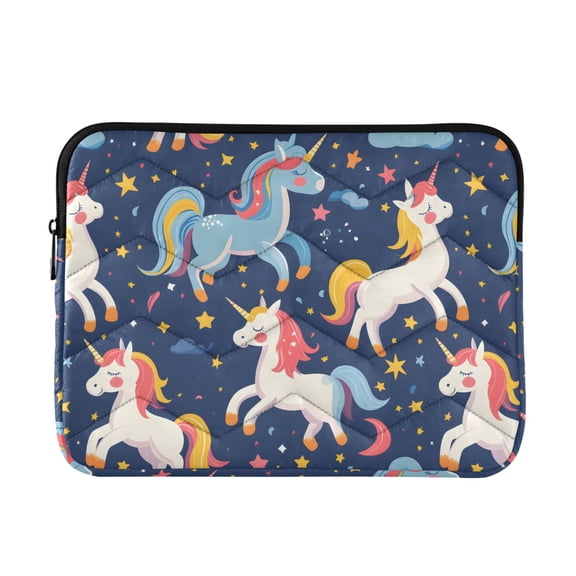 Quilted Padded Cute Unicorn Printed Laptop Sleeve Case for 1314 inch
