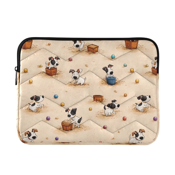 Quilted Padded Dog Box Printed Laptop Sleeve Case for 1314 inch