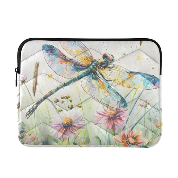 Quilted Padded Dragonfly Printed Laptop Sleeve Case for 1314 inch