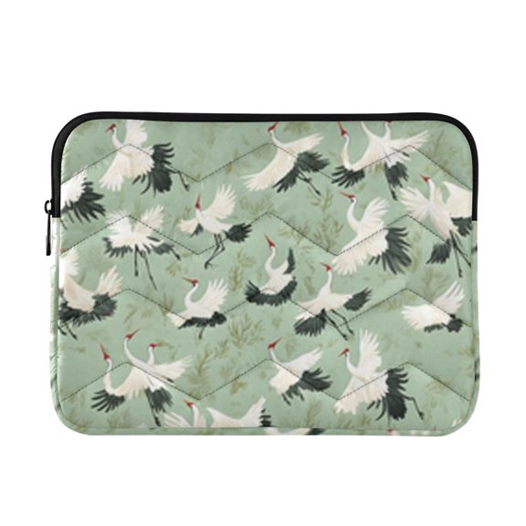 Quilted Padded Flock Of Cranes Printed Laptop Sleeve Case for 1314 inch