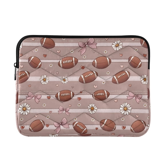 Quilted Padded Football Bow Printed Laptop Sleeve Case for 1314 inch