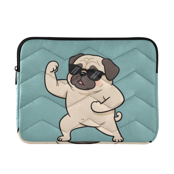 Quilted Padded Pug Sunglasses Printed Laptop Sleeve Case for 1314 inch