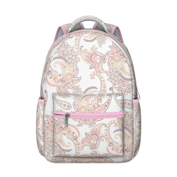 Quilted Paisley Print Backpack – Fashionable Paisley Gift for Women, Padded Water-Resistant Bookbag, Soft Fabric for Comfortable Shoulder Straps