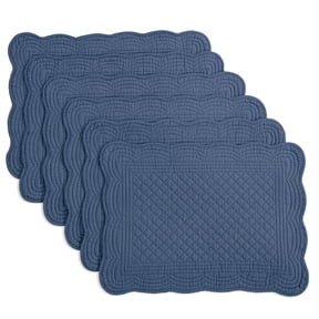 Quilted placemat set, 6 pieces, washable, 13x18 inch rectangular placemats, suitable for kitchen tables, 100% cotton fabric.