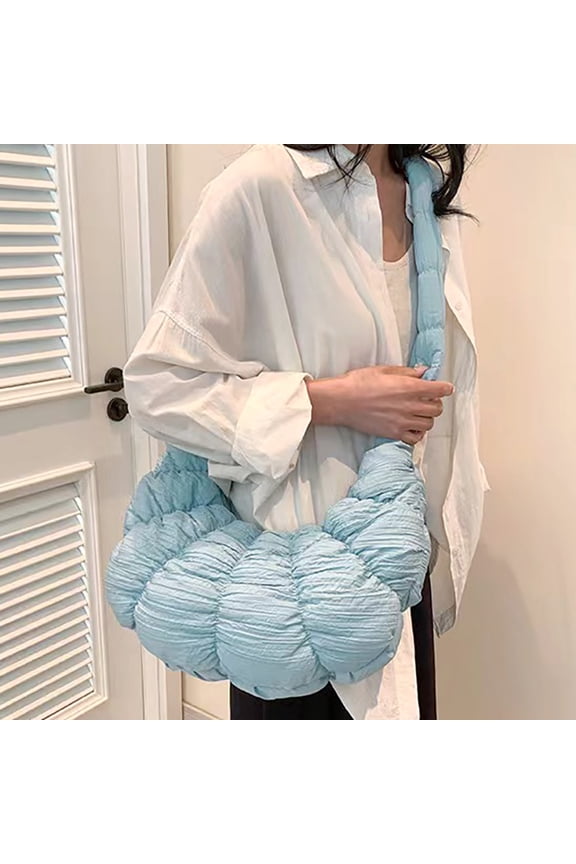 Quilted Puffer Croissant Cloud Crossbody Bag