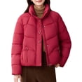 thumbnail image 1 of Quilted Puffer Jacket for Women Winter Stand Collar Zip Up Warm Lightweight Thermal Jacket Outwear with Pockets, 1 of 6