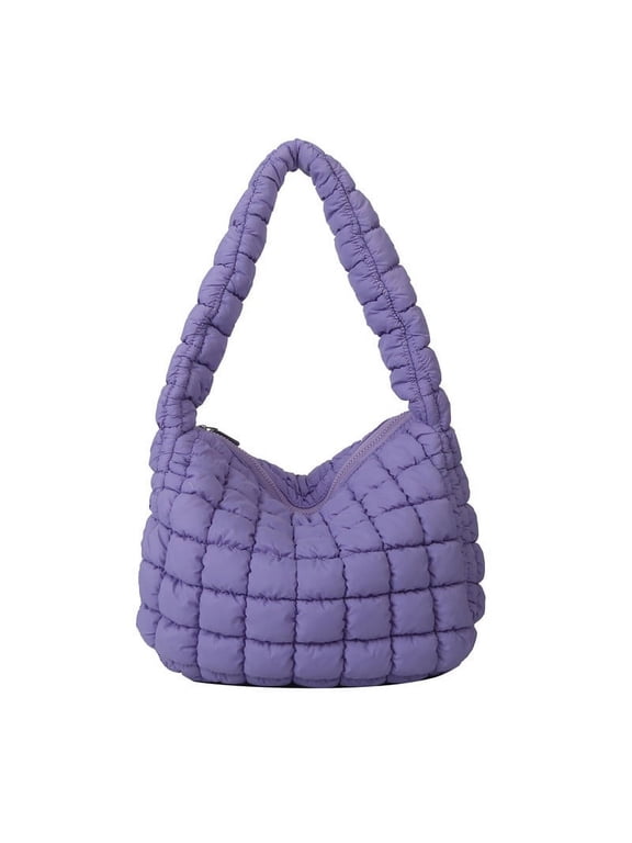 Quilted Puffer Tote Bag for Woman, Large Capacity Shoulder Bags, Puffy Cloud-Pleated Tote, Lightweight Crossbody Bag for Travel Shopping Commuting Office Supplies