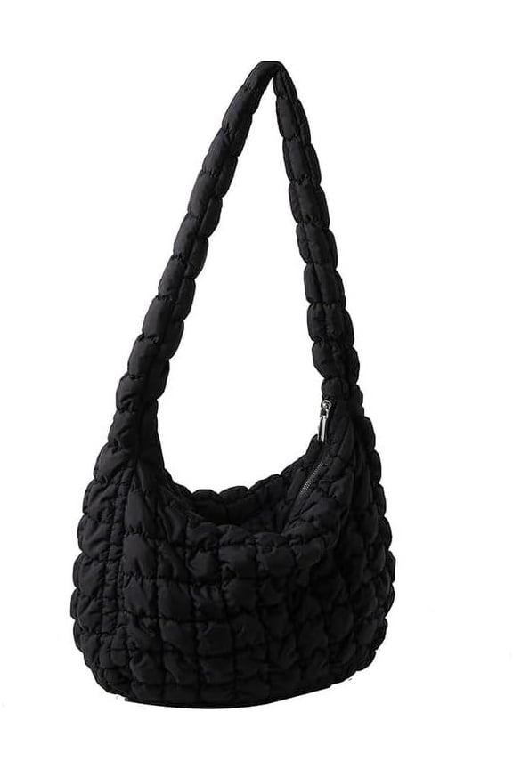 Quilted Puffer Tote Bags for Women Lightweight Quilted Padding Shoulder Bag Satchel Handbag Zip Puffer Bag Green