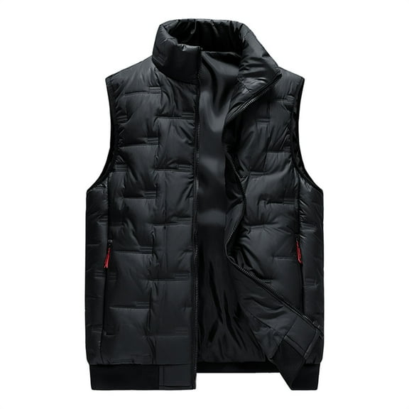 Quilted Puffer Vest for Men Big and Tall, Winter Stand Collar Warm Casual Sleeveless Outerwear Jackets with Pockets