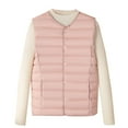 thumbnail image 1 of Quilted Puffer Vest for Women Lightweight V Neck Padded Warm Vest Winter Sleeveless Outerwear Ladies Jackets Pink, 5XL, 1 of 4