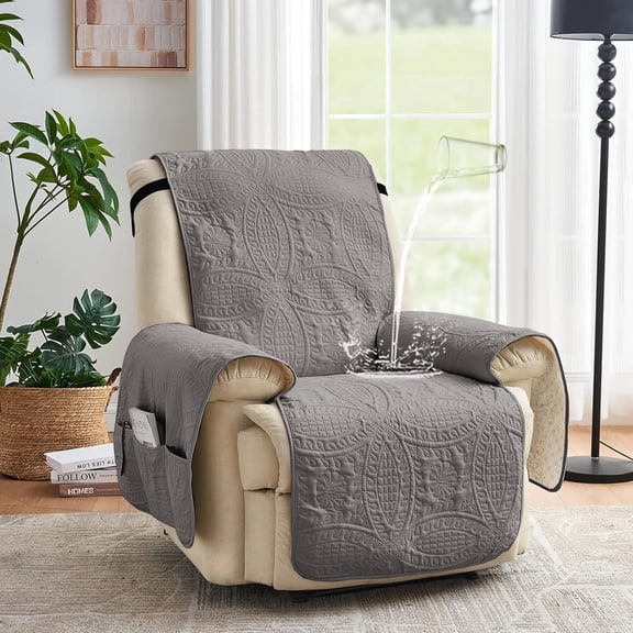 Quilted Recliner Covers, Waterproof Recliner Slipcovers, Pet Friendly, Washable Furniture Protector
