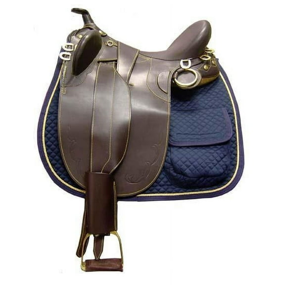 Quilted Saddle Pad with Pockets for Australian Saddle - White