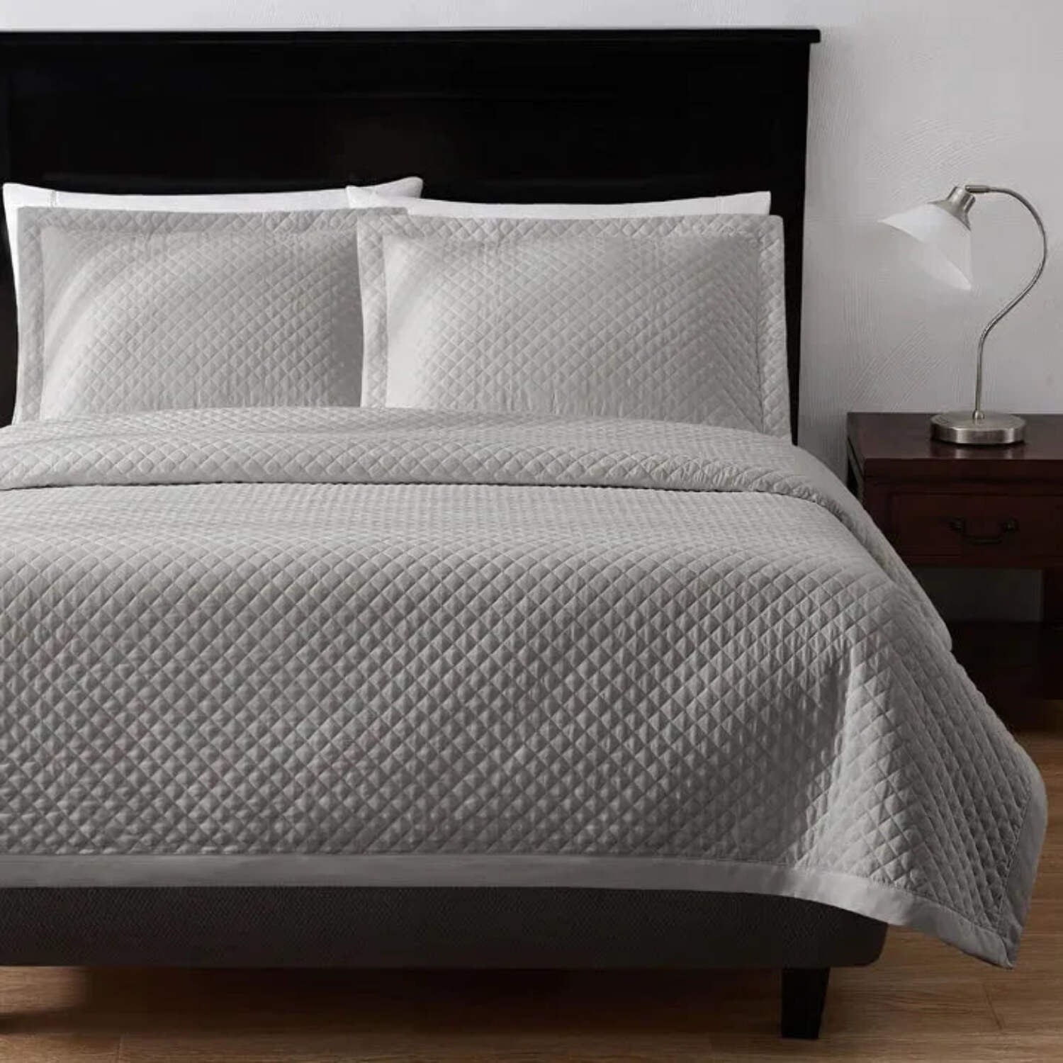 Quilted Shams & Coverlets Type: Sham, Color: Grey, Size: Standard/Queen ...