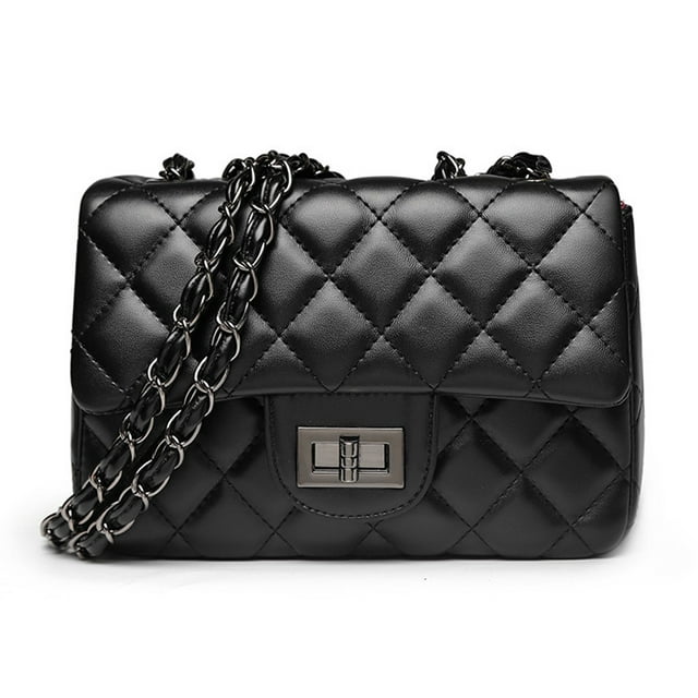 Quilted Shoulder Bags for Women Designer Black Chain Purse Small