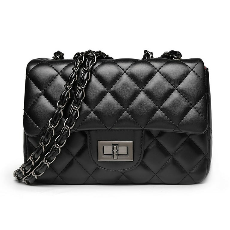 Quilted Shoulder Bags for Women Designer Black Chain Purse Small Classic  Leather Crossbody Clutch Handbag