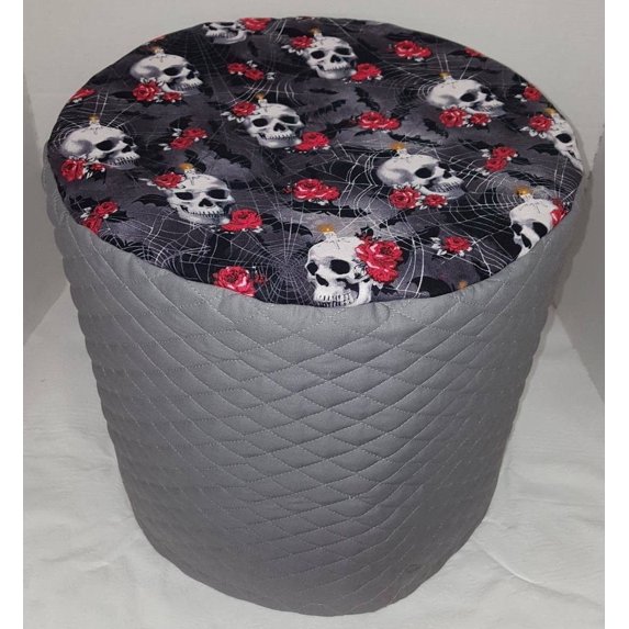 Quilted Skulls Webs & Roses Cover Compatible for Instant Pot Pressure Cooker by Penny's Needful Things (Gray, 3 Quart)